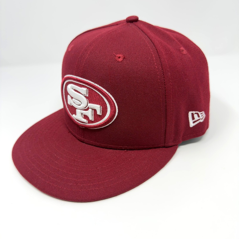 San Francisco 49ers New Era 59FIFTY Fitted Hat 7 1/2 Red NFL SF Logo Cap